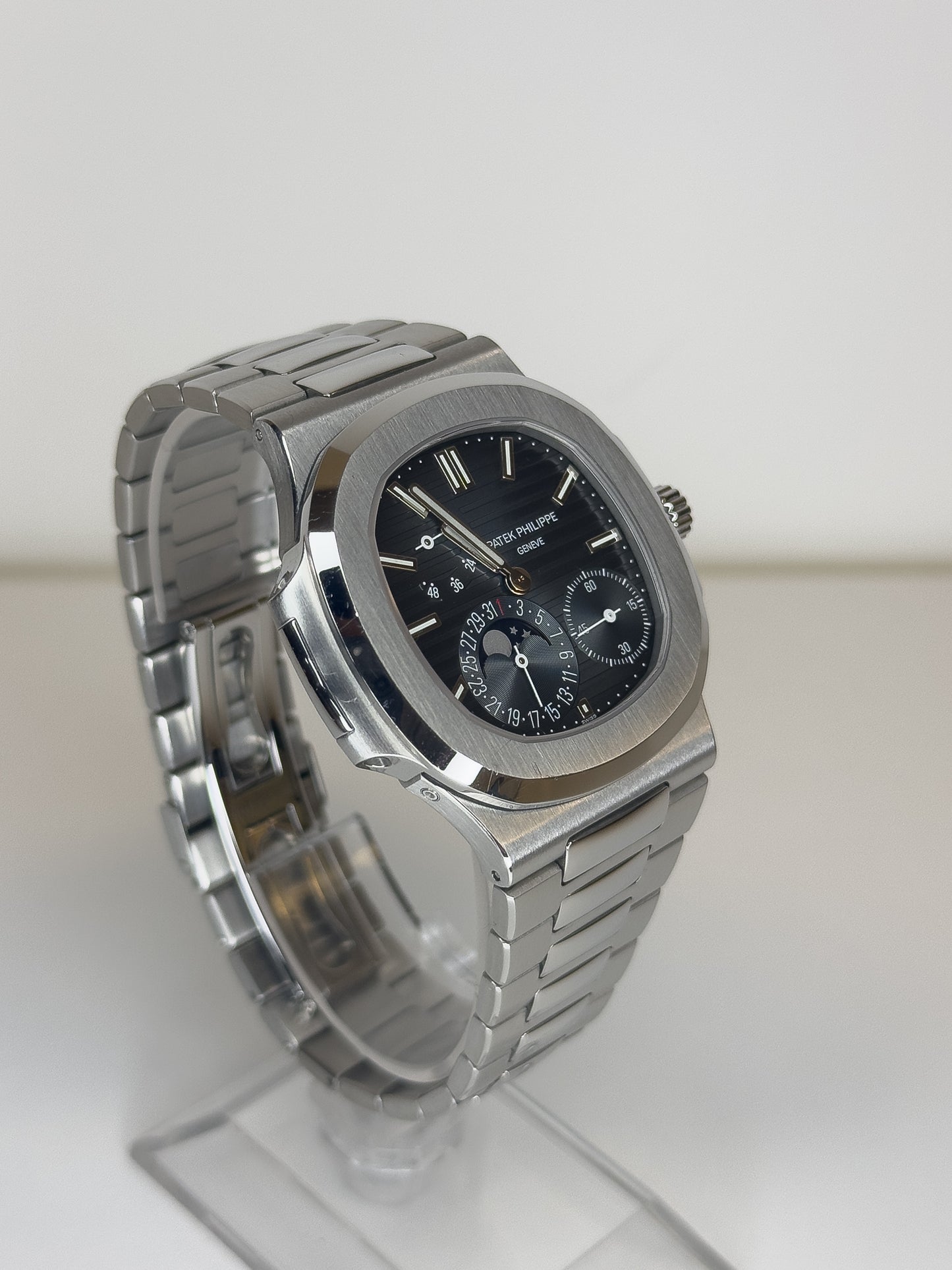 PATEK PHILIPPE - NAUTILUS MOON PHASE - STEEL - NAVY DIAL