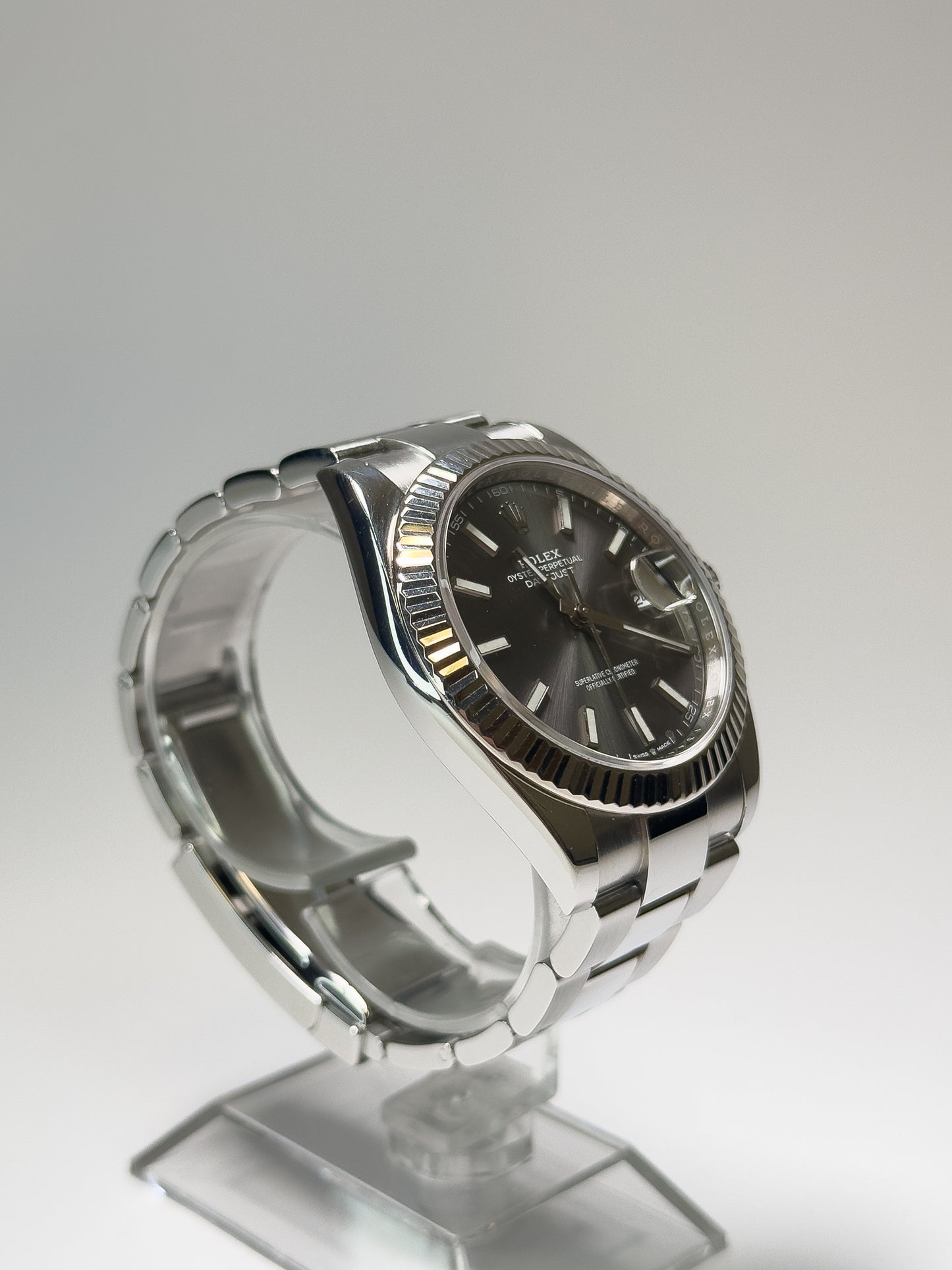 ROLEX DATEJUST 41 - OSYTERSTEEL - RHODIUM DIAL