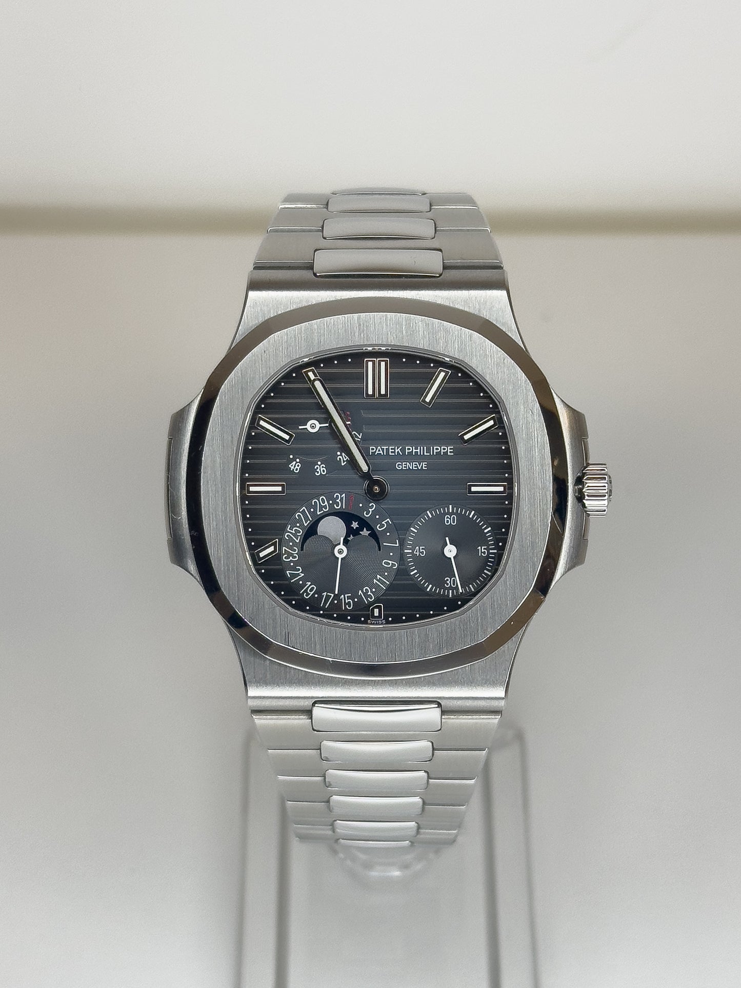 PATEK PHILIPPE - NAUTILUS MOON PHASE - STEEL - NAVY DIAL