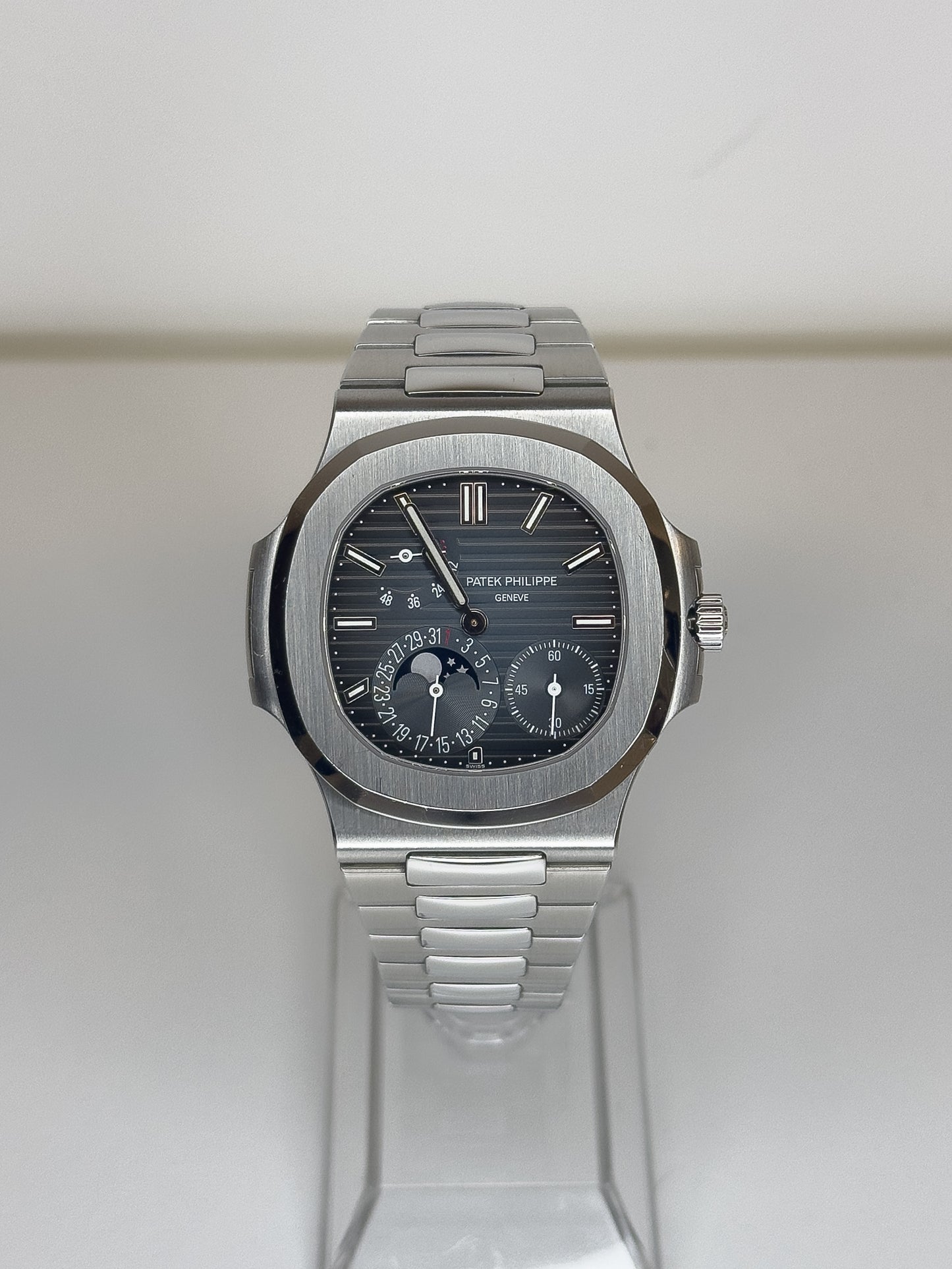 PATEK PHILIPPE - NAUTILUS MOON PHASE - STEEL - NAVY DIAL