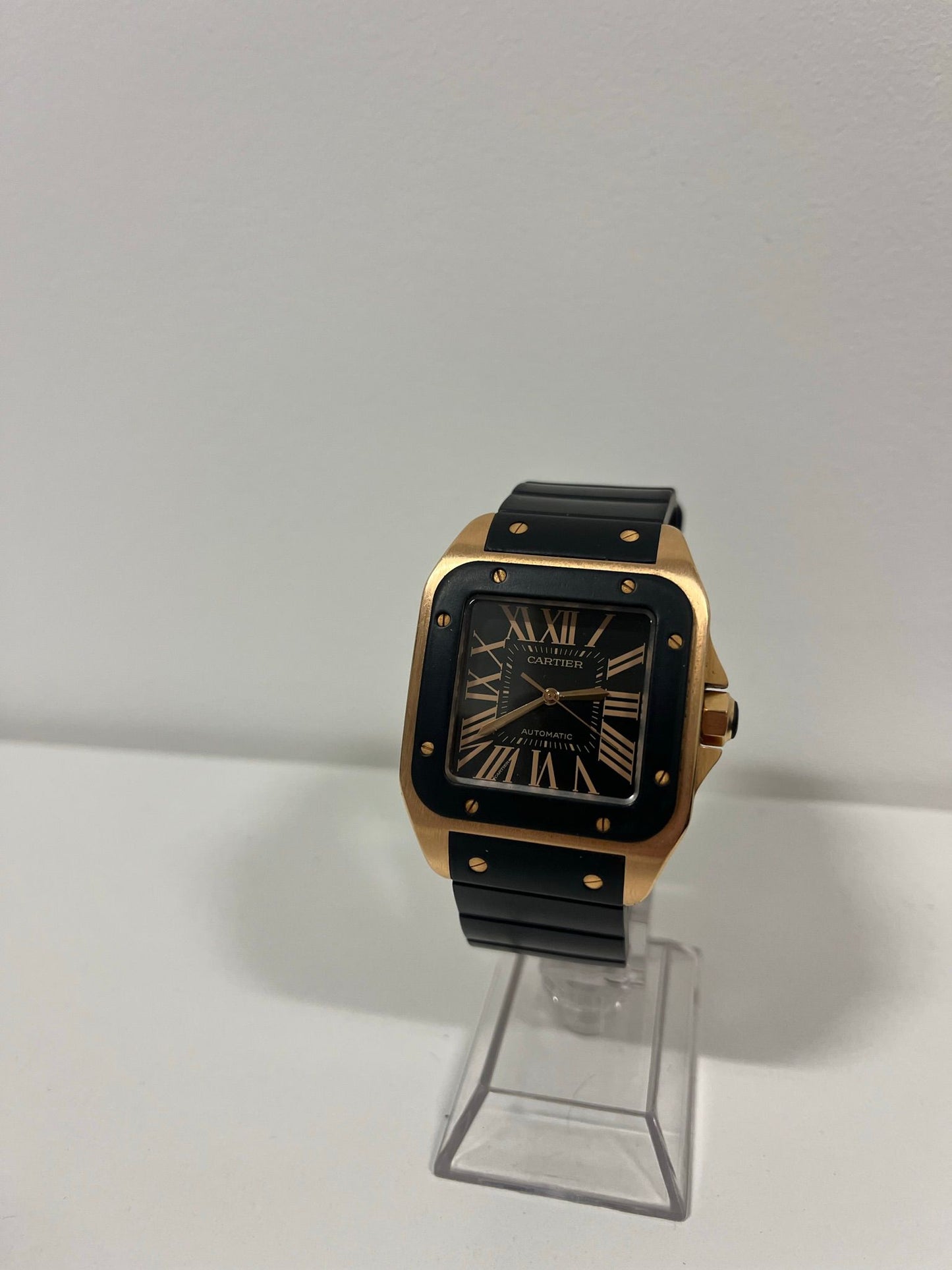 CARTIER - SANTOS 100 XL - ROSE GOLD - BLACK DIAL