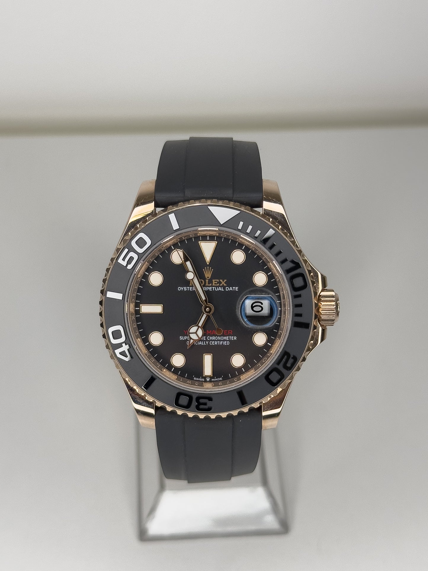 ROLEX YACHT-MASTER 40 - ROSE GOLD - OYSTERFLEX - BLACK DIAL