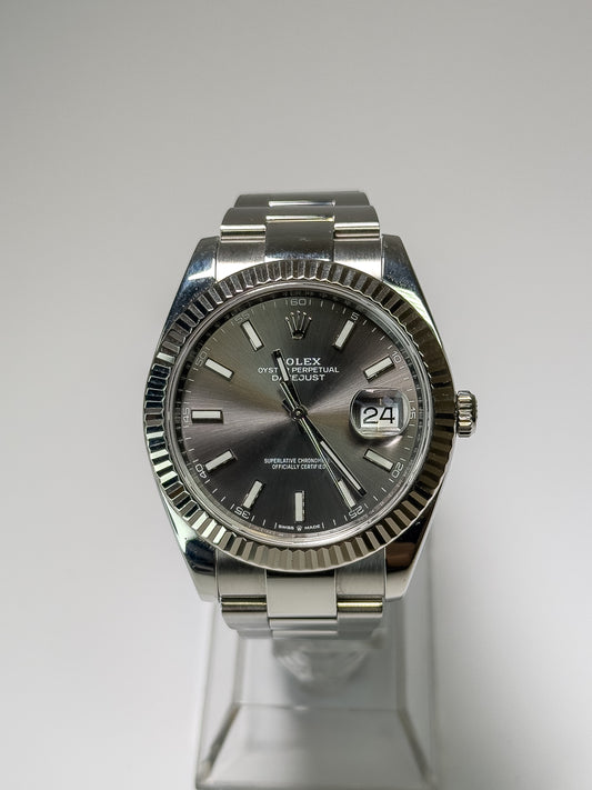 ROLEX DATEJUST 41 - OSYTERSTEEL - RHODIUM DIAL