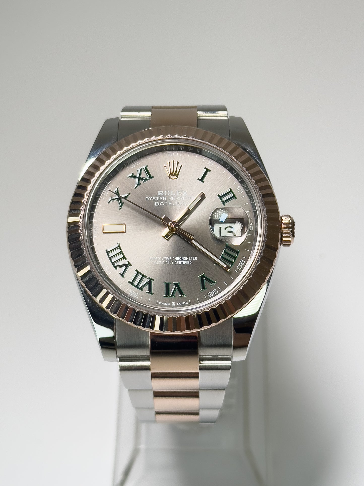 ROLEX DATEJUST WIMBLEDON - OYSTERSTEEL AND EVEROSE - SLATE DIAL