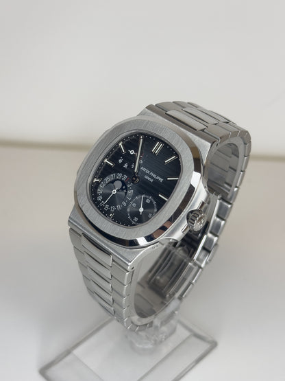 PATEK PHILIPPE - NAUTILUS MOON PHASE - STEEL - NAVY DIAL