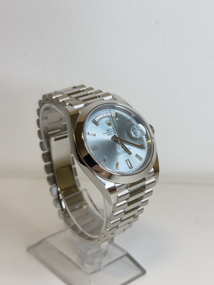 ROLEX DAY-DATE - PLATINUM - ICE BLUE & ARABIC DIAL