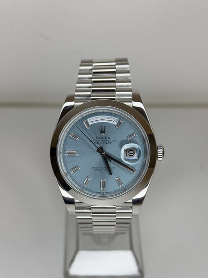 ROLEX DAY-DATE - PLATINUM - ICE BLUE & ARABIC DIAL