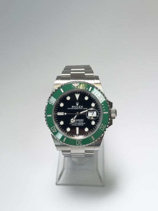 ROLEX SUBMARINER DATE - OYSTERSTEEL - BLACK DIAL - GREEN BEZEL