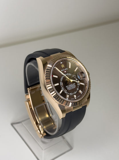 ROLEX SKY-DWELLER - OYSTERFLEX - CHOCOLATE DIAL