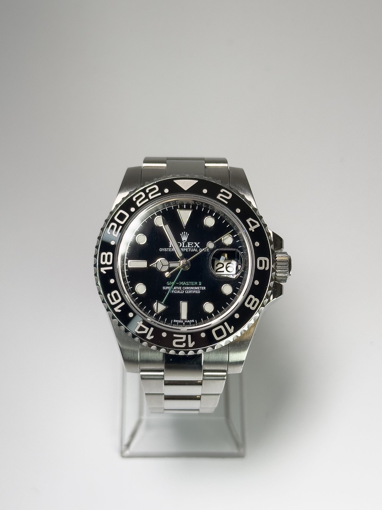 ROLEX GMT-MASTER II - OYSTERSTEEL - BLACK DIAL