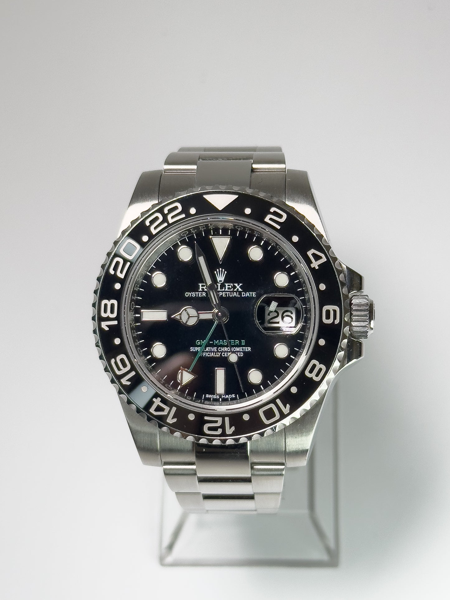 ROLEX GMT-MASTER II - OYSTERSTEEL - BLACK DIAL