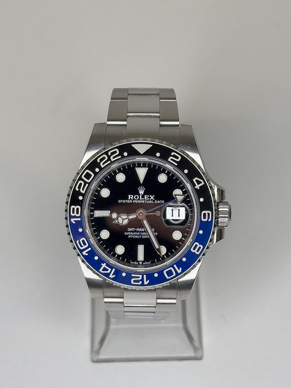 ROLEX GMT-MASTER II - OYSTERSTEEL - BLACK DIAL - BLACK AND BLUE BEZEL